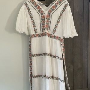NWT embroidered midi dress